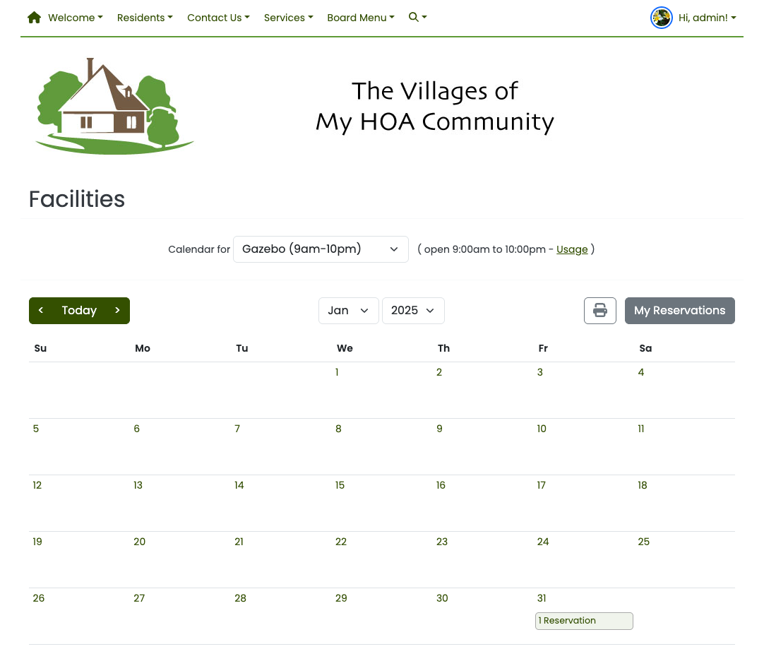 Amenity Reservations System