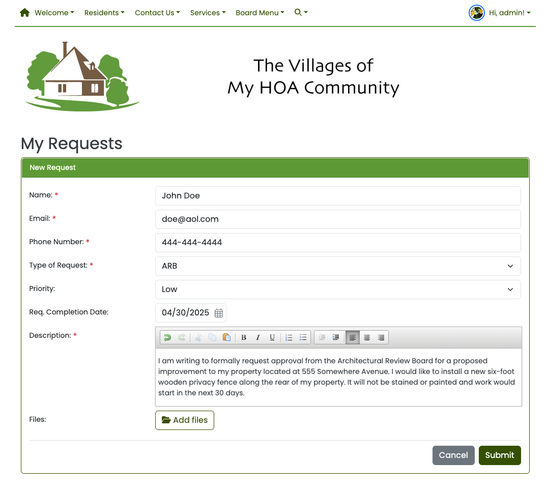 Image of a Work Order